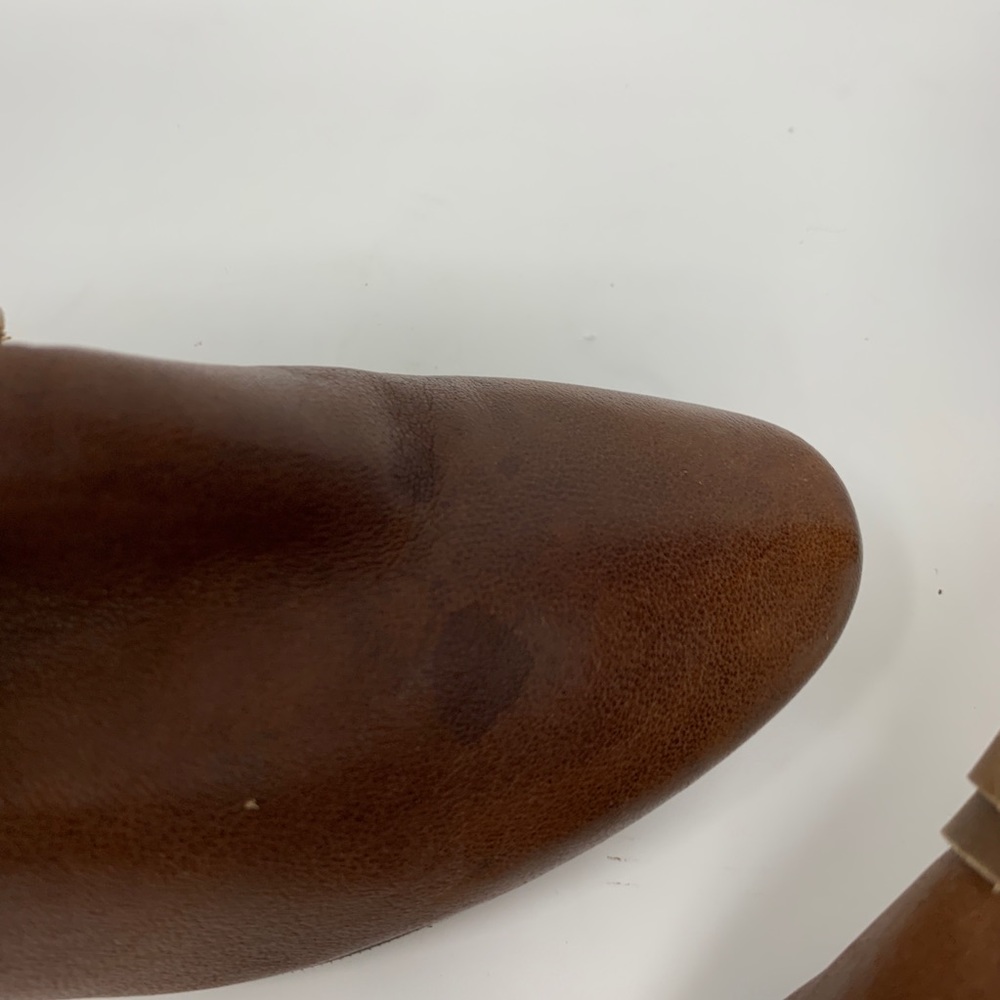 Chloe Brown Leather Ankle Booties Belt Detail Sz 7 - Picture 6 of 16